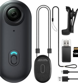 128GB FHD 1080P Mini Body Camera, Wearable Action Body Cam, Thumb Size Hands Free Recording Body Worn Camera, Premium Portable Camcorder Mount Anywhere for Work, Travel, Pet Walking (Black)